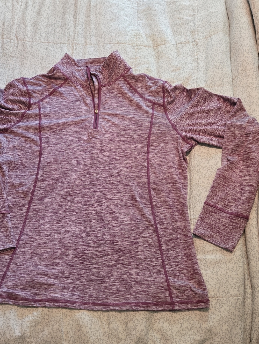 Danskin Plum Marled Workout Long sleeve Tee L